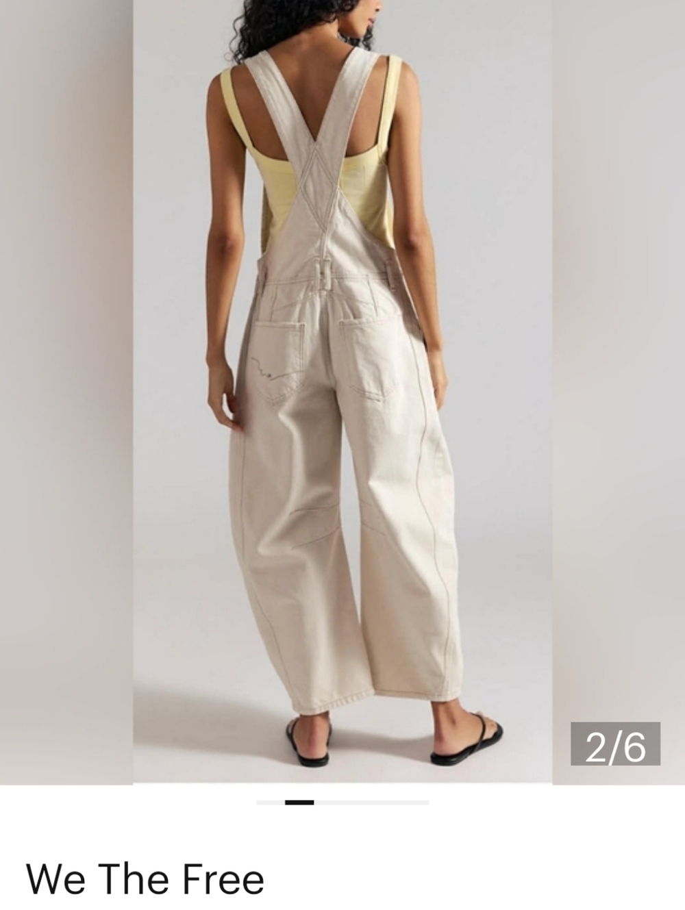 We The Free Lucky You Barrel Overalls, nwot, XS, Cream - Picture 4 of 6